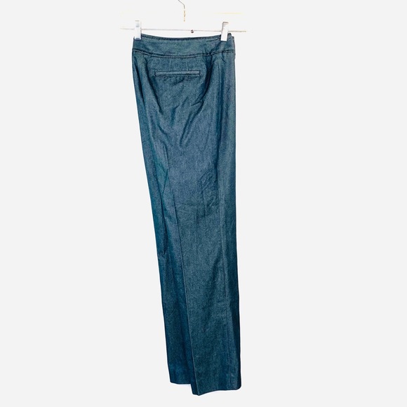 Magaschoni Blue Denim Straight Pants Hook-Eye 2 - Picture 4 of 8